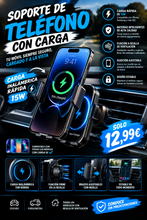 Cargar imagen en el visor de la galería, Soporte de teléfono con carga inalámbrica para vehículos

